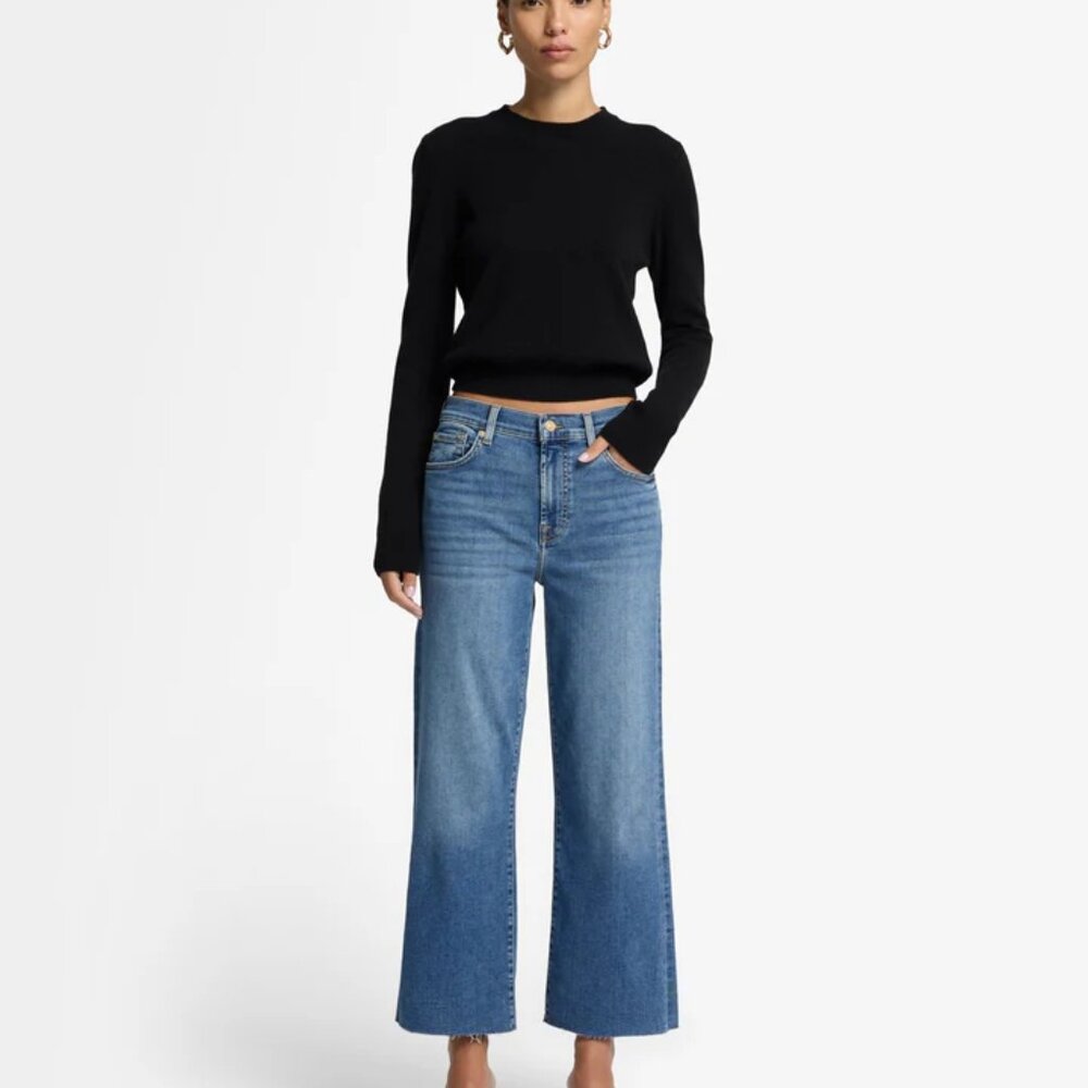 7 For All Mankind Cropped Alexa Raw Hem Jeans - Size 27 - Picture 3 of 10